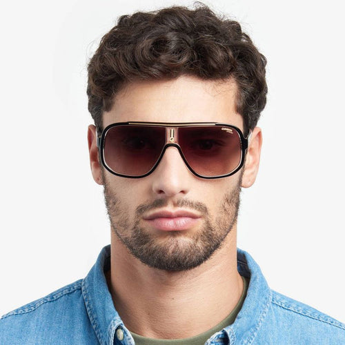 1058/S, Black and Gold/Brown Gradient Lenses