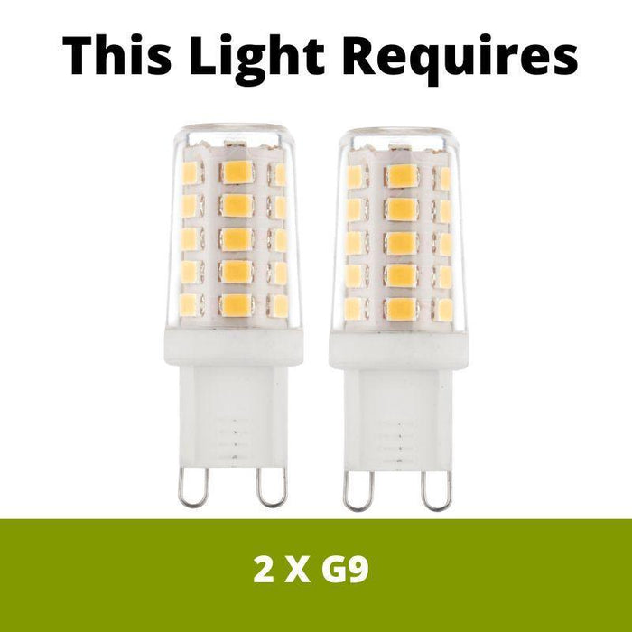 afia chrome finish twin arm wall light LED Lamp Bulb Guide