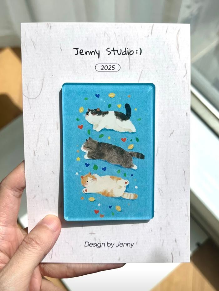 Aimant de réfrigérateur peinture à l'huile de chat