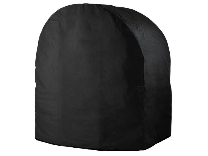 Black dome grill cover with rounded top design for kamado or kettle grill protection