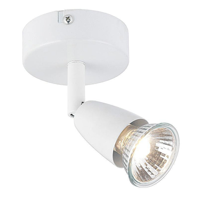 amalfi gloss white finish single spotlightby saxby lighting