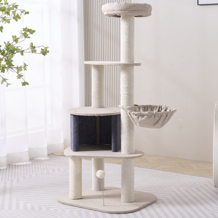 Arbre à chat en peluche à 5 niveaux de 120 cm