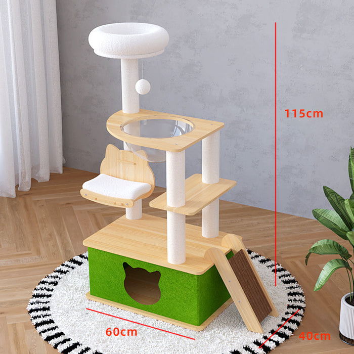 Arbre à chat multi-niveaux Green Condo de 115 cm