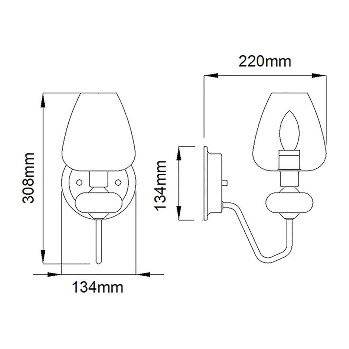 Armand Aged Brass Wall Light Elstead Lighting — close-up detail