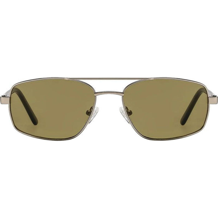 Astley, Matte Silver/Caper Green Lenses