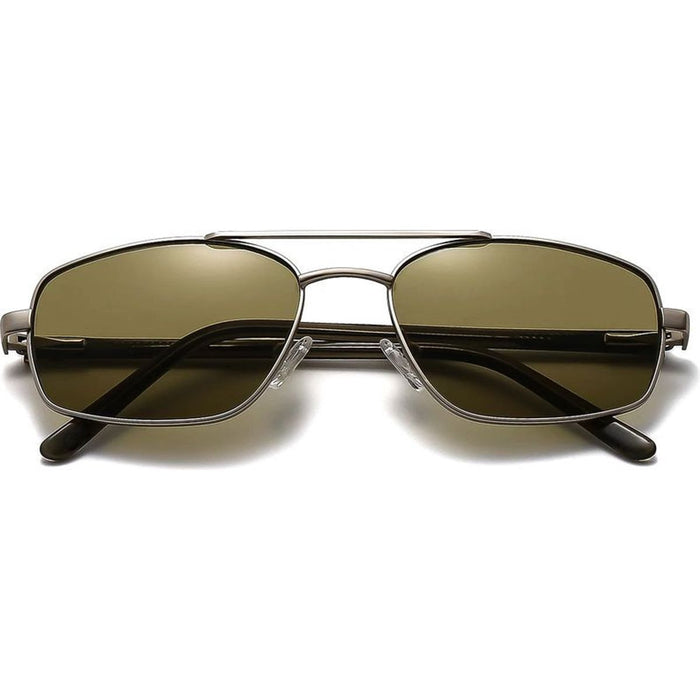 Astley, Matte Silver/Caper Green Lenses