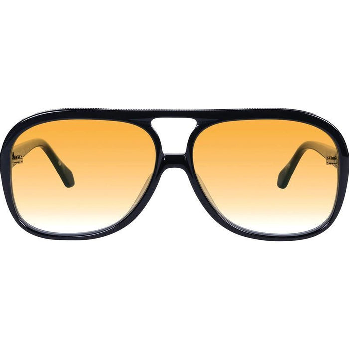 Bang Bang, Gloss Black with Gold Metal Trim/Orange Gradient Lenses