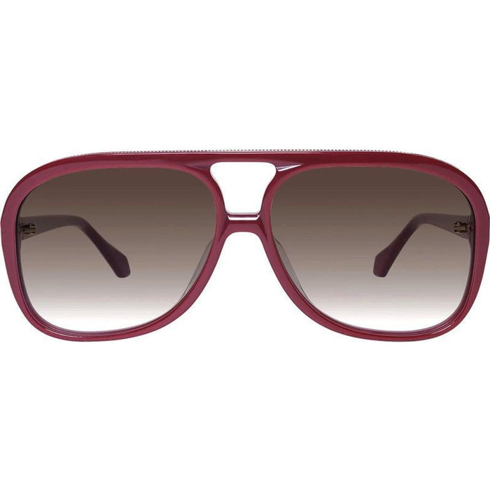 Bang Bang, Burgundy with Gold Metal Trim/Brown Gradient Lenses