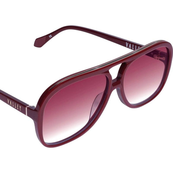 Bang Bang, Burgundy with Gold Metal Trim/Rose Gradient Lenses