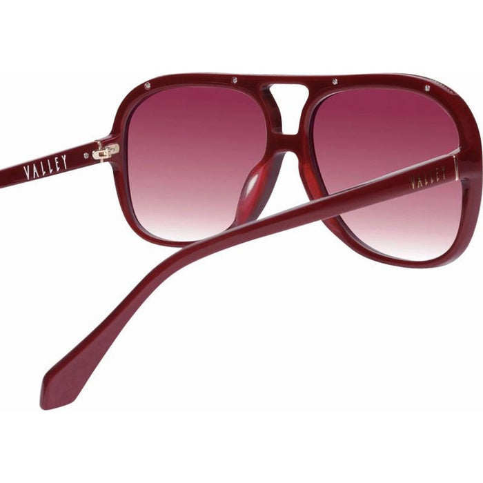 Bang Bang, Burgundy with Gold Metal Trim/Rose Gradient Lenses