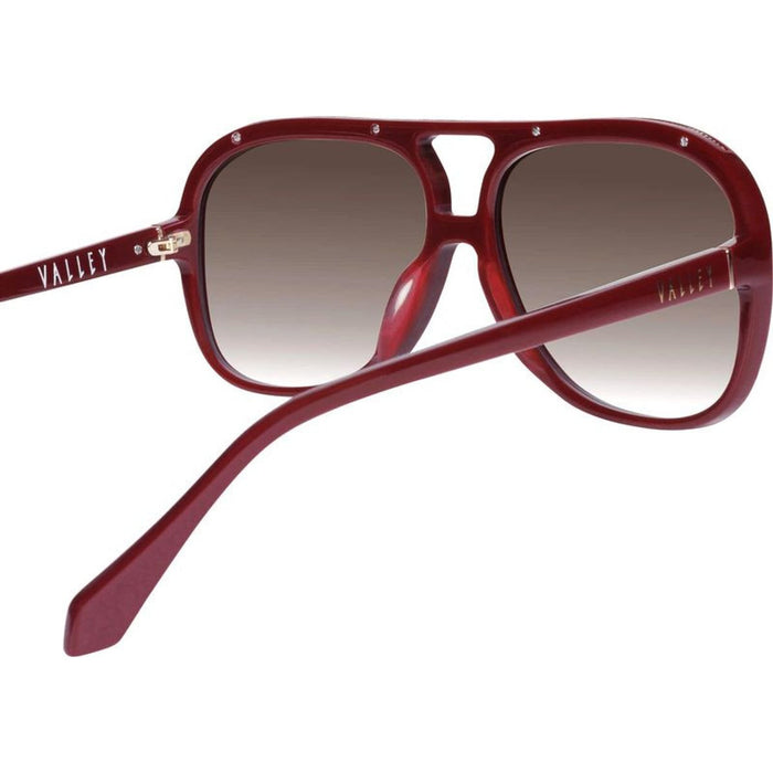 Bang Bang, Burgundy with Gold Metal Trim/Brown Gradient Lenses