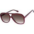 Bang, Burgundy with Gold Metal Trim/Brown Gradient Lenses