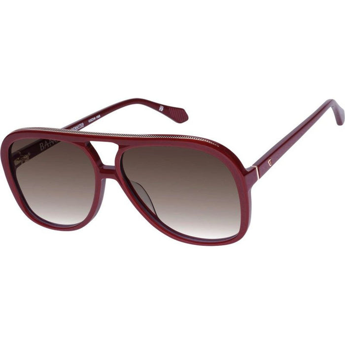 Bang, Burgundy with Gold Metal Trim/Brown Gradient Lenses