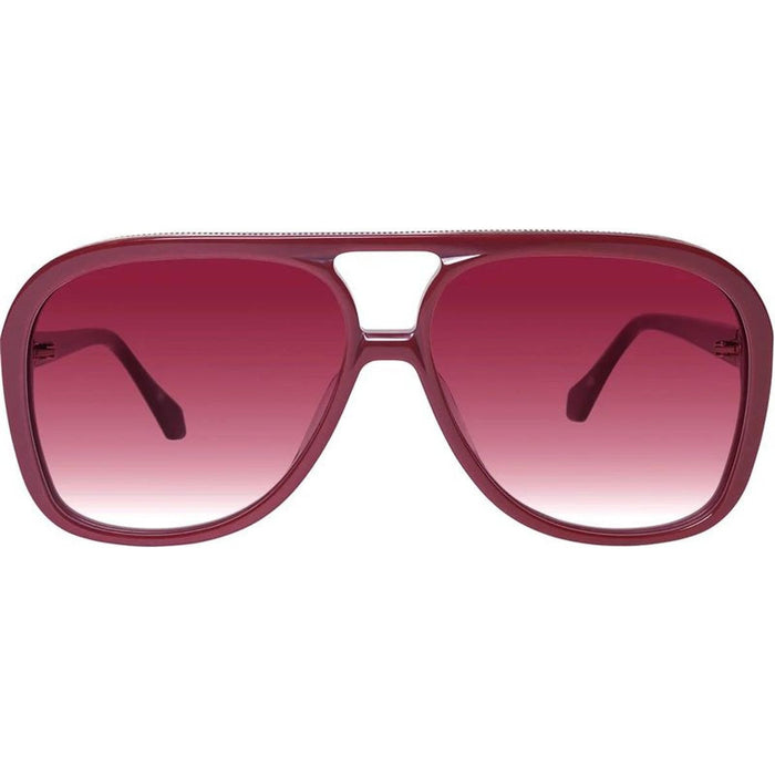 Bang, Burgundy with Gold Metal Trim/Rose Gradient Lenses