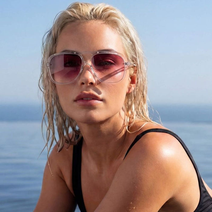 Bang, Crystal with Silver Metal Trim/Rose Gradient Lenses