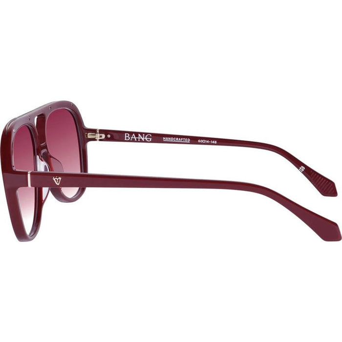 Bang, Burgundy with Gold Metal Trim/Rose Gradient Lenses
