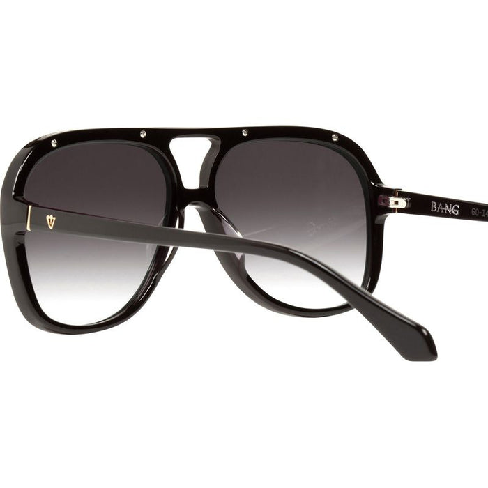 Bang, Gloss Black with Gold Metal Trim/Black Gradient Polarised Lenses