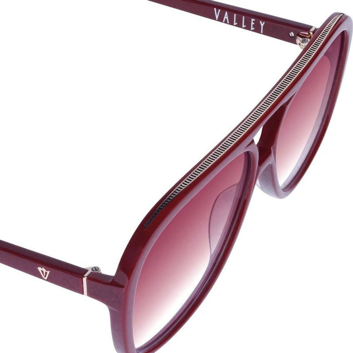 Bang, Burgundy with Gold Metal Trim/Rose Gradient Lenses
