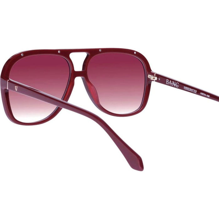 Bang, Burgundy with Gold Metal Trim/Rose Gradient Lenses