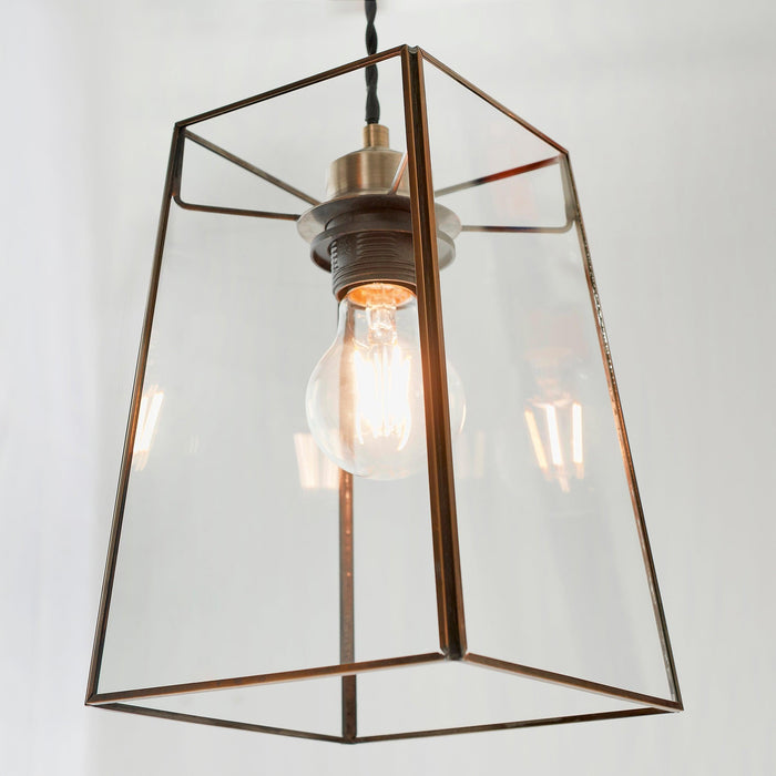Beaumont Glass & Brass Easy Fit Ceiling Lamp Shade Light - close-up light bulb on
