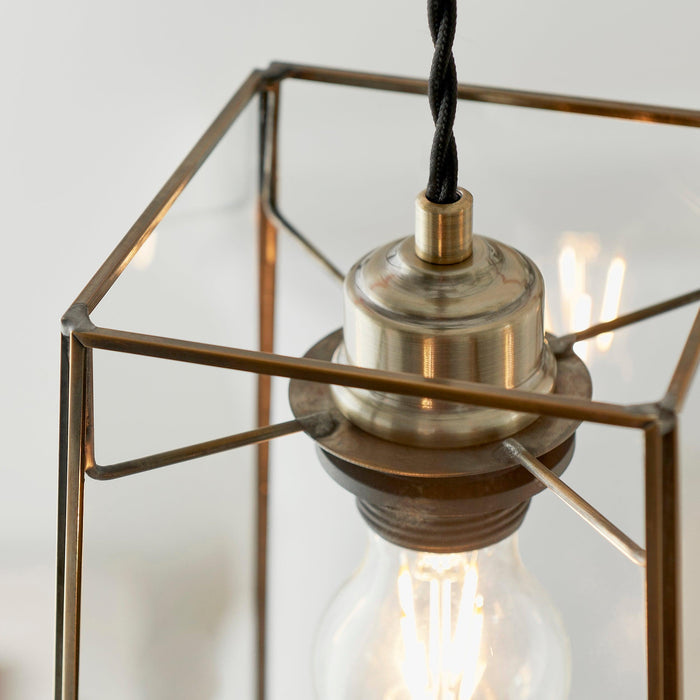 Beaumont Glass & Brass Easy Fit Ceiling Lamp Shade Light - fixing close-up