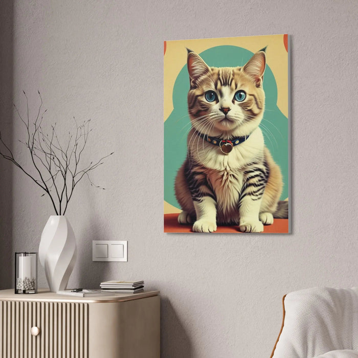 Blue - Eyed Tabby Cat Canvas Art – Stretched 1.5" Wall Décor - FloofChonk