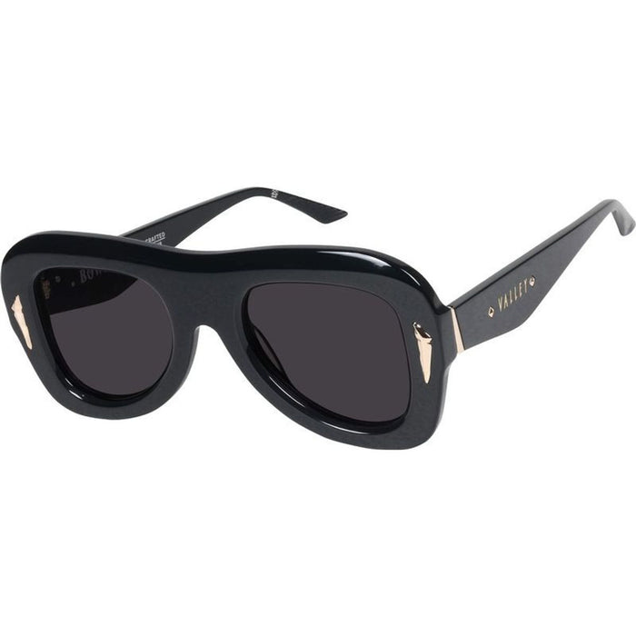 Bowery, Gloss Black with Gold Metal/Black Lenses