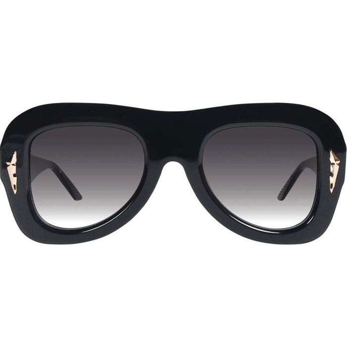 Bowery, Gloss Black with Gold Metal/Black Gradient Lenses