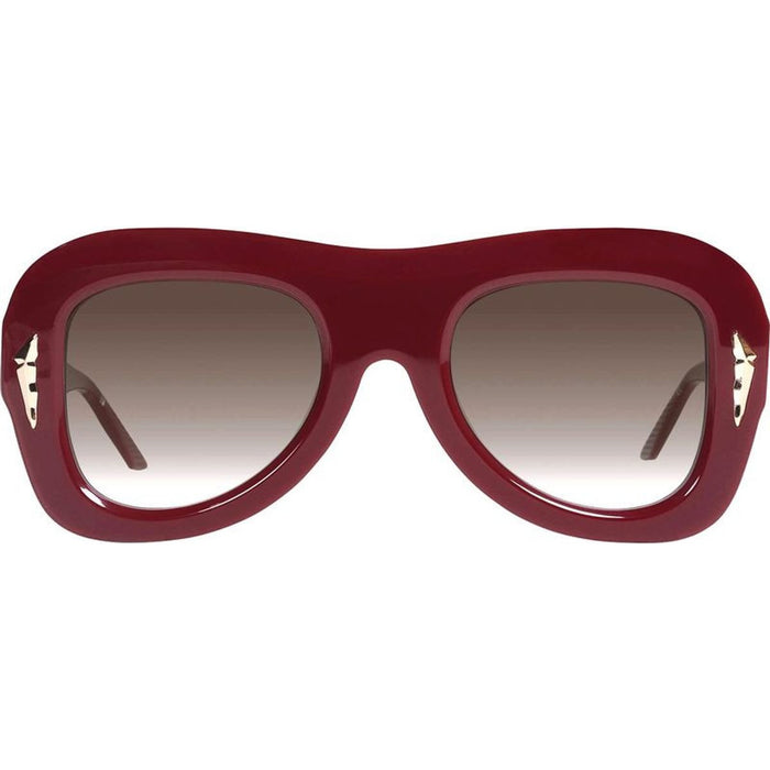 Bowery, Burgundy with Gold Metal/Brown Gradient Lenses