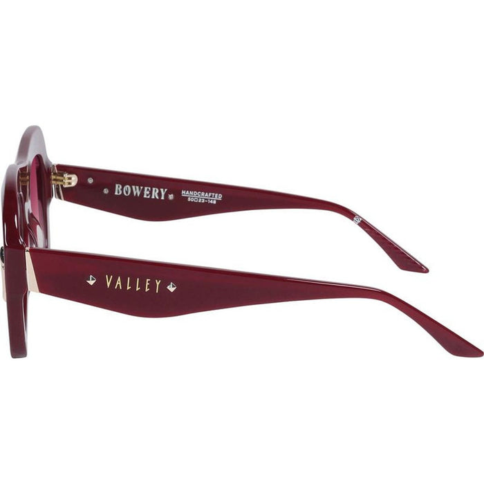 Bowery, Burgundy with Gold Metal/Rose Gradient Lenses