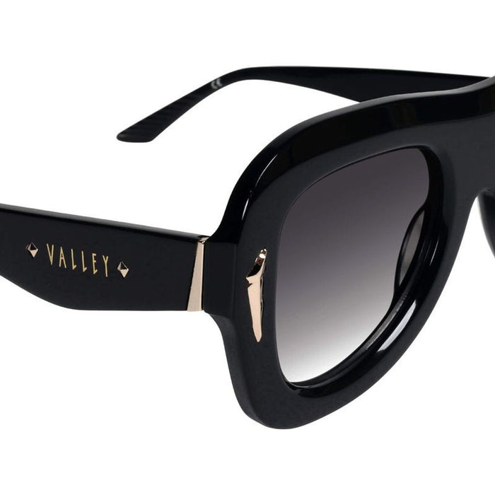 Bowery, Gloss Black with Gold Metal/Black Gradient Lenses
