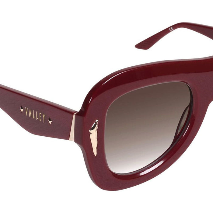 Bowery, Burgundy with Gold Metal/Brown Gradient Lenses