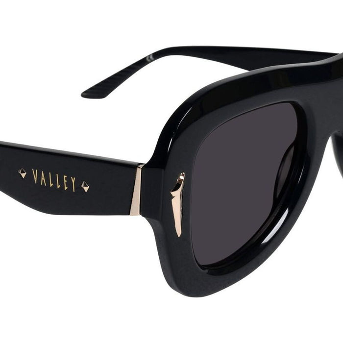 Bowery, Gloss Black with Gold Metal/Black Lenses