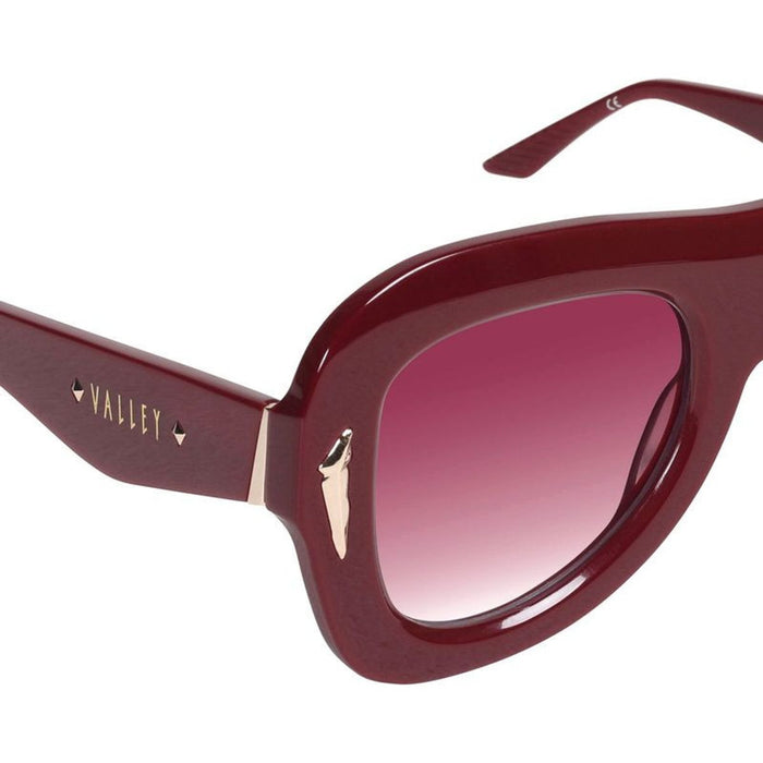 Bowery, Burgundy with Gold Metal/Rose Gradient Lenses