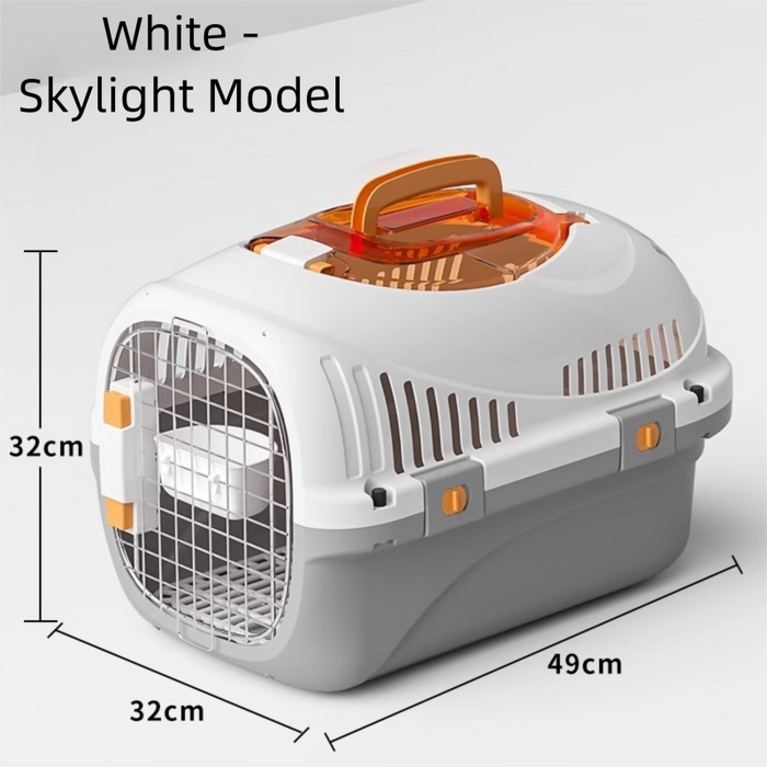 Cage de transport rigide à deux portes et ouverture par le haut pour animaux de compagnie, 49 cm