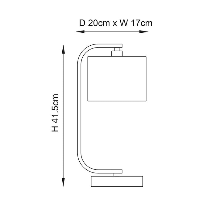 Canning Chrome Bedroom Lamp With White Shade — close-up detail