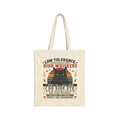 Canvas Tote Bag – "Low Tolerance, High Whiskers" Cat Tote | Funny Cat Lover Gift - FloofChonk