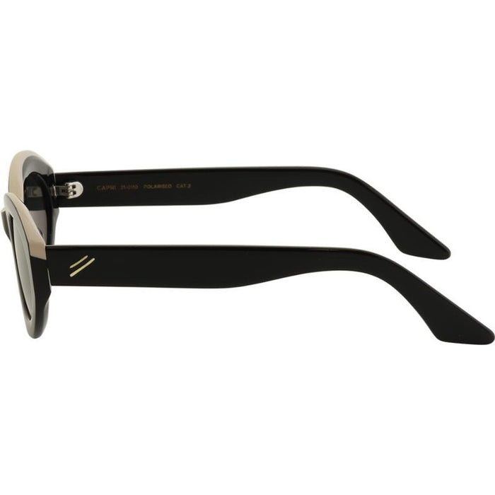 Capri, Black and Bone/Dark Grey Polarised Lenses