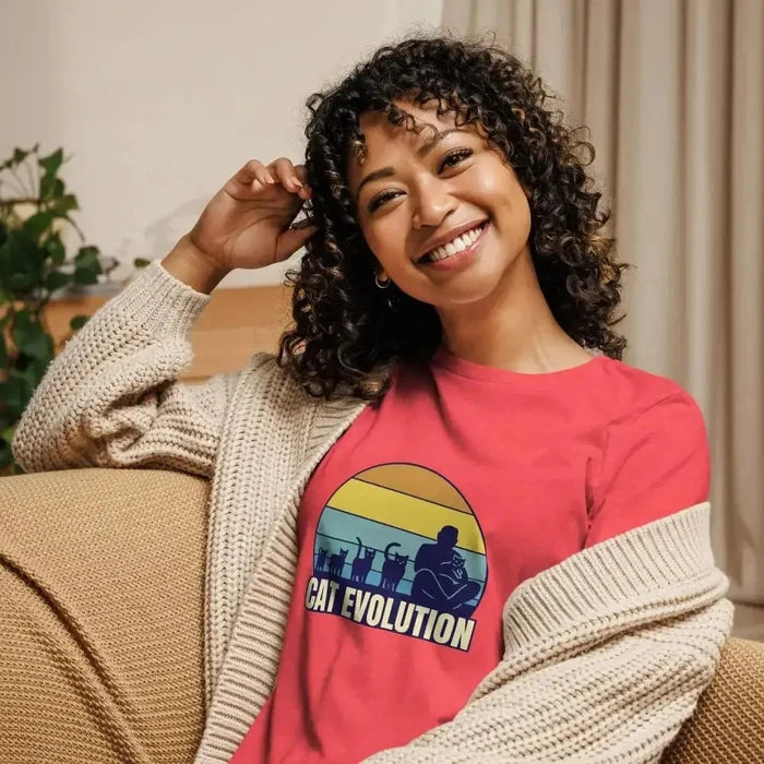 Cat Evolution Casual Women's T-Shirt - FloofChonk
