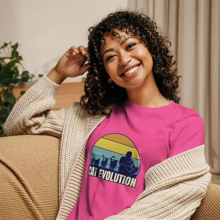 Cat Evolution Casual Women's T-Shirt - FloofChonk