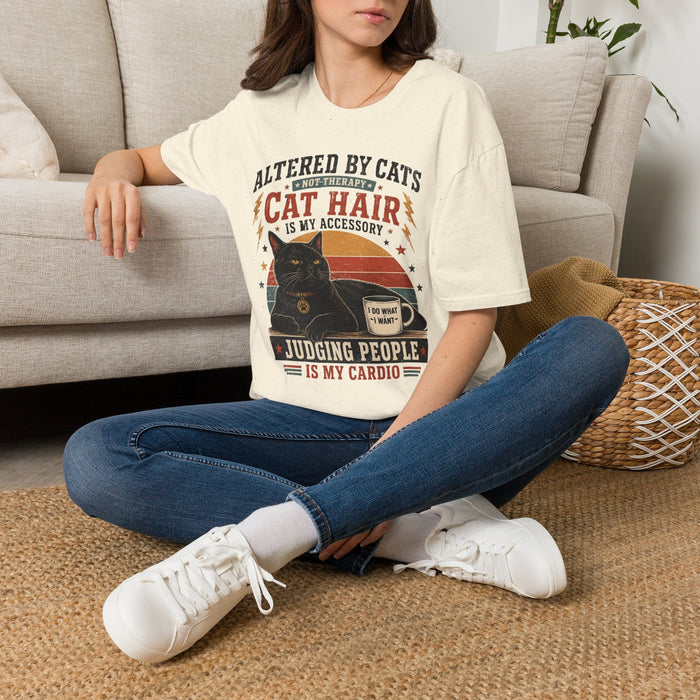 Cat Hair Is My Accessory T-Shirt — "Altered by Cats" Funny Cat Lover Gift - FloofChonk