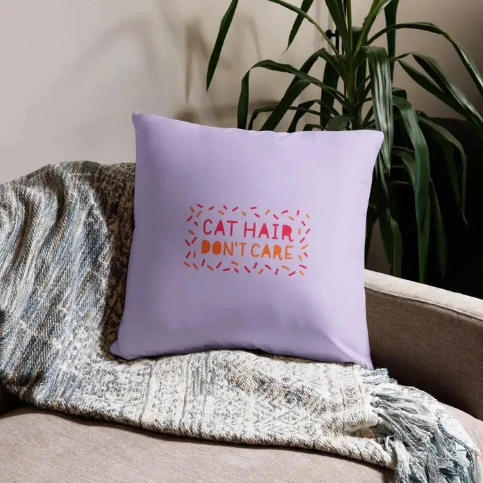 Cat Hair Just Don't Care Pillow - FloofChonk