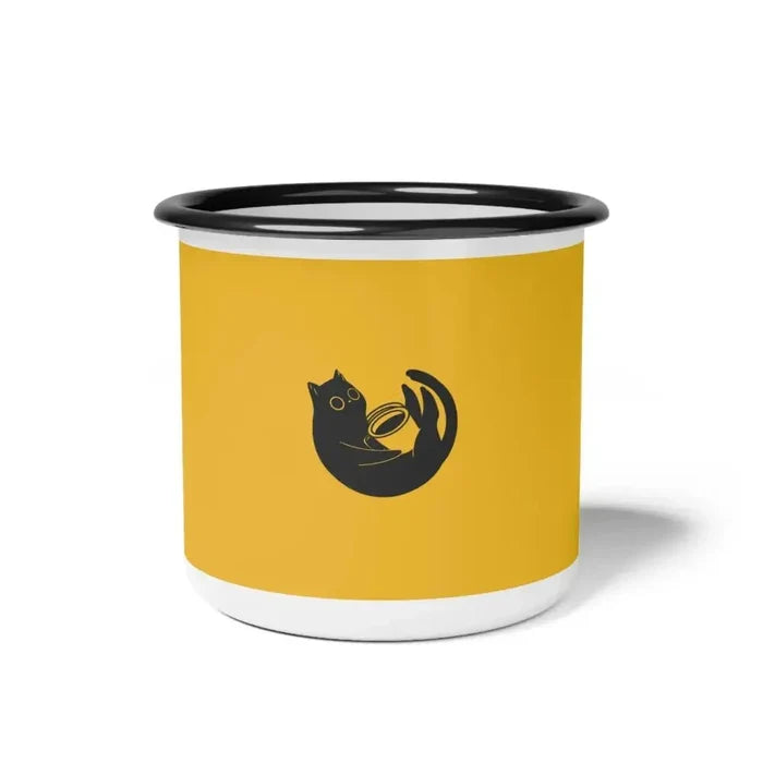 Cat Lover Enamel Camp Cup - Cute Kitty Design for Camping & Home - FloofChonk