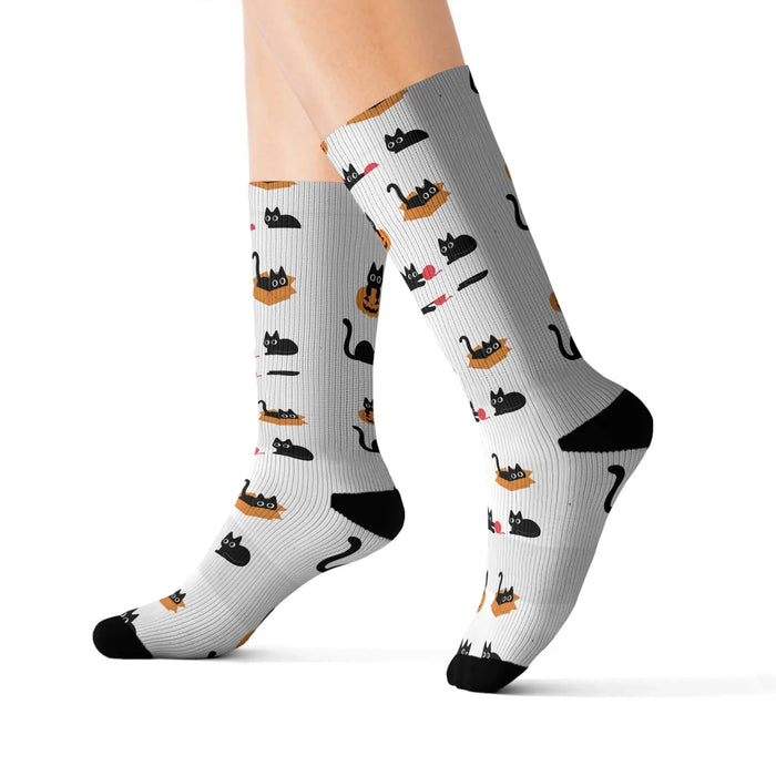 Cat Lovers Sublimation Socks - FloofChonk