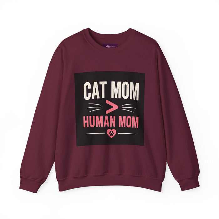 Cat Mom > Human Mom Sweatshirt - FloofChonk