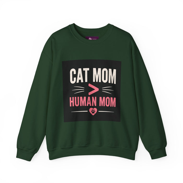 Cat Mom > Human Mom Sweatshirt - FloofChonk