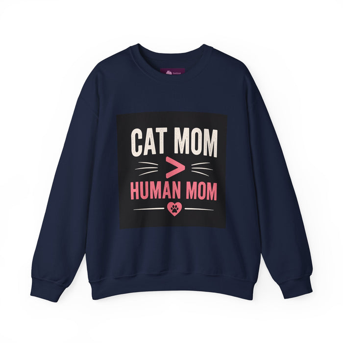 Cat Mom > Human Mom Sweatshirt - FloofChonk