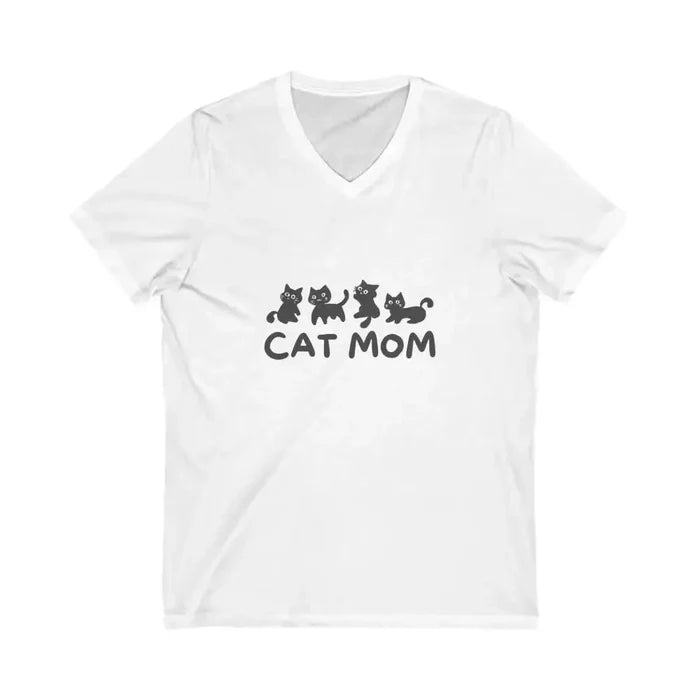 Cat Mom V - Neck Tee | Perfect Gift for Cat Lovers - FloofChonk