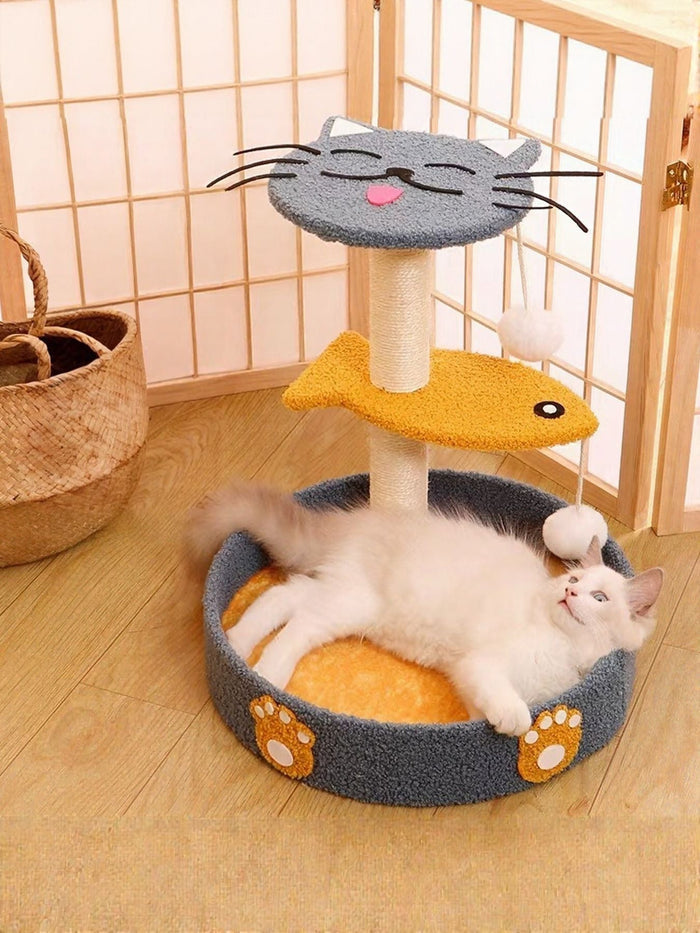 Cat Scratching Post with Cat Bed and Toy - FloofChonk