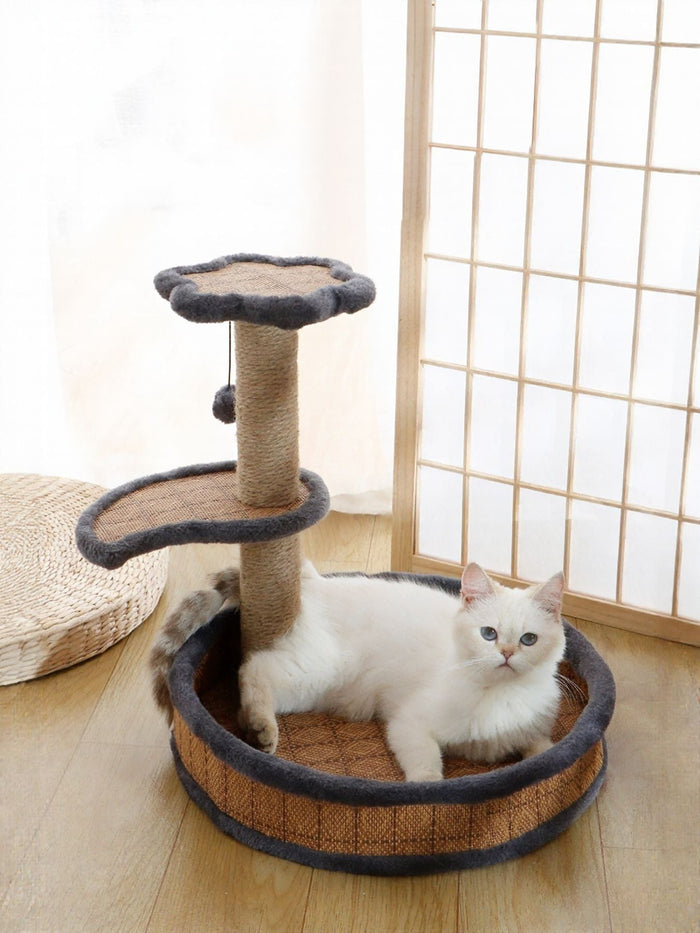 Cat Scratching Post with Cat Bed and Toy - FloofChonk